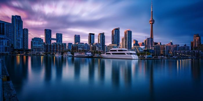 1920x1200 Download wallpapers Toronto, embankment, CN Tower, morning, modern