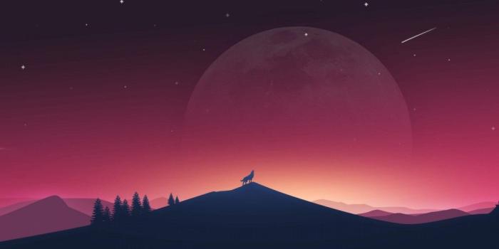 1024x768 Wallpaper Wolf howling, Moon, Silhouette, Minimal, 4K, Creative