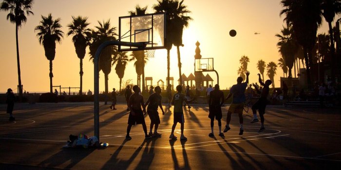 1332x850 Wallpaper summer, california, basketball, sunset, usa, los angeles