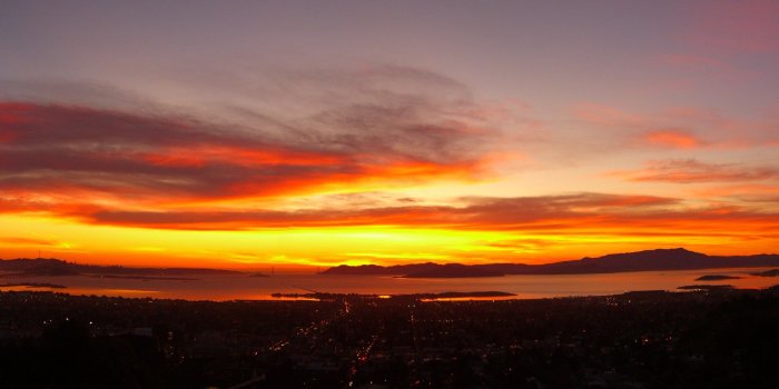 2560x1440 Venice Beach Sunset Panorama Desktop Background