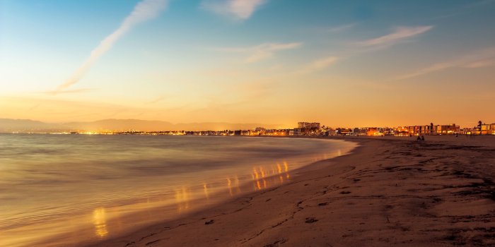 3840x2400 Download wallpapers Venice Beach, 4k, LA, sunset, America, Los