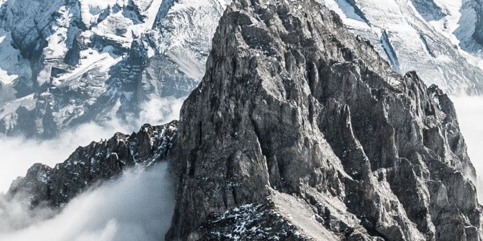 1280x2120 Download 1280x2120 wallpaper snow mountains, peak, clouds