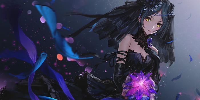 3840x2160 Anime girl with black dress Wallpaper 4k Ultra HD ID:3726