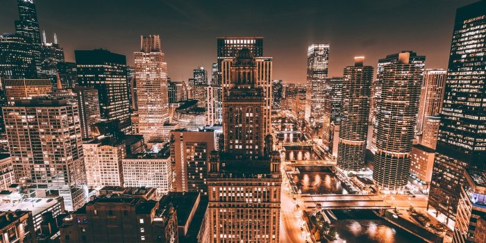 2048x1365 Man Made Chicago Cities United States USA Night City Light
