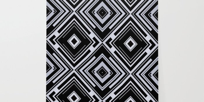 1500x1500 Black and White Tribal Pattern Diamond Shapes Geometric Geometry