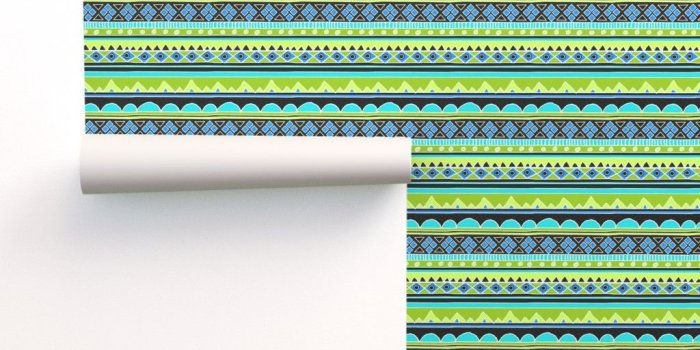 1024x1024 Green and Blue Aztec Tribal Pattern on Isobar by inspirationz