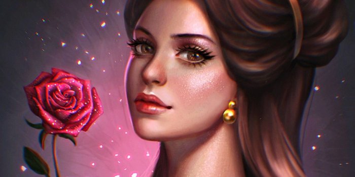 1332x850 Wallpaper figure, rose, Belle, beauty and the beast, beauty and