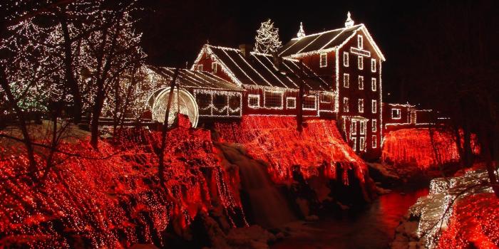 1920x1080 Christmas lights by the windmill wallpaper - World wallpapers - #51891