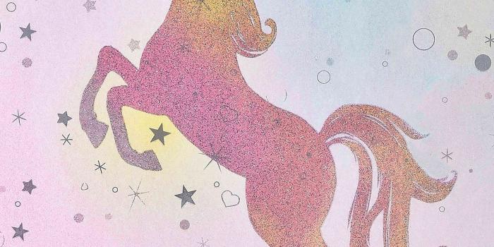 1600x1600 BE DAZZLED DANCING UNICORN WALLPAPER RAINBOW - COLOROLL M1423