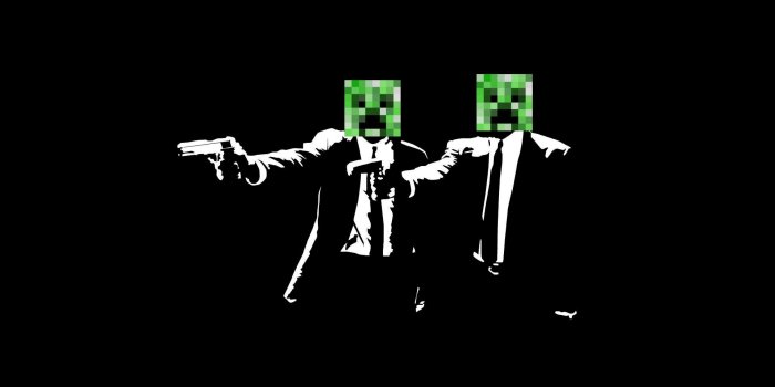 1920x1080 creeper, Minecraft, Pulp Fiction, Gun, Dark Wallpapers HD