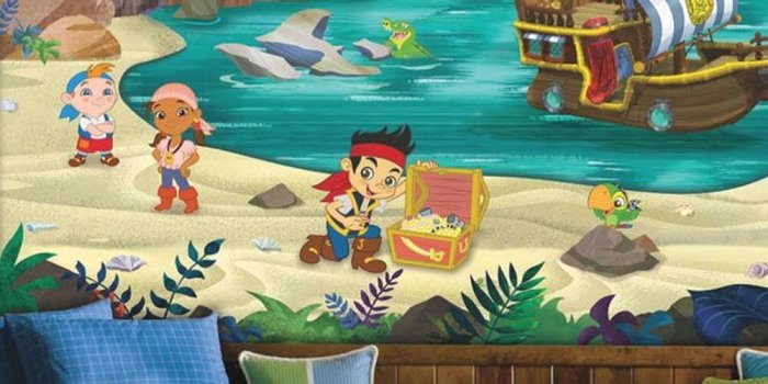1000x1000 York Wallcoverings Walt Disney Kids II Jake Never Land Pirates Xl