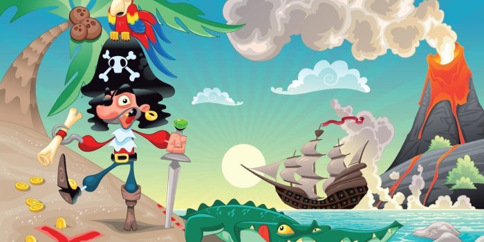 1701x1213 Giant paper wallpaper 368x254cm Jake & the Neverland Pirates
