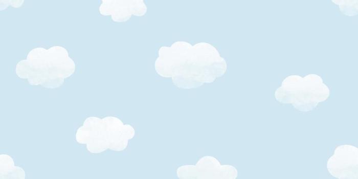 1000x1000 Cloudy Sky Children's Wallpaper Clouds Blue White Nursery Kids
