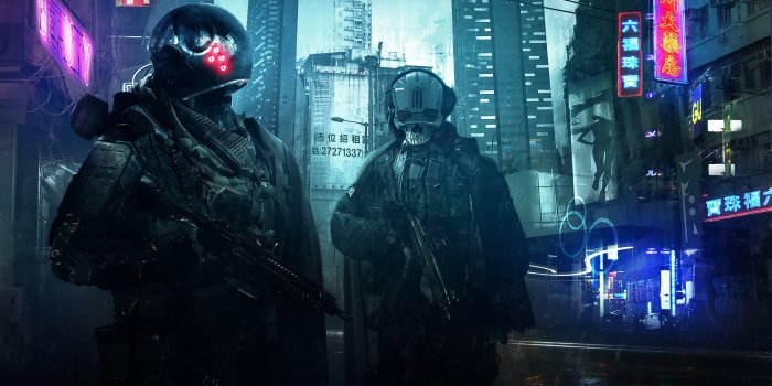 3840x2160 Cyberpunk Soldiers Sci-Fi 4K #2496