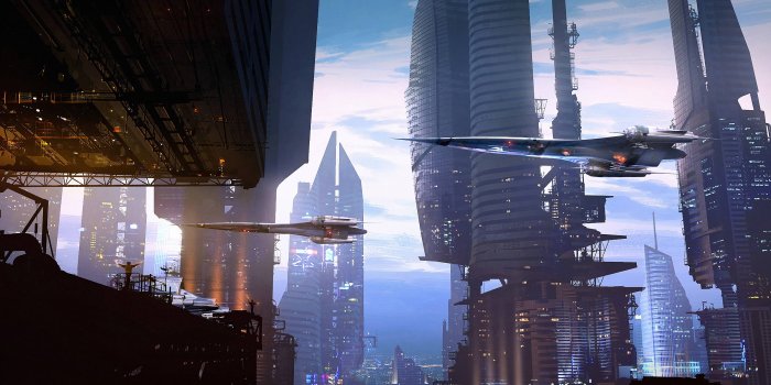 3840x2160 Sci-Fi Spaceship City 4K #2518