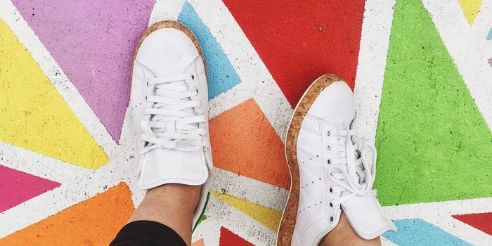 910x1137 HD wallpaper: person wearing white adidas Stand Smith sneankers