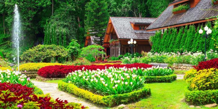 3840x2160 Download 3840x2160 Colorful Tulips, Garden, Flowers, House, Plants