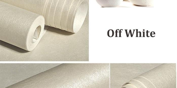 937x1000 HaokHome Pure Color Non Woven Wallpaper Off White Modern Silk Wall