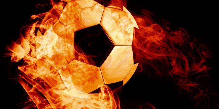 1080x1920 Download wallpaper 1080x1920 ball, fire, football, dark background