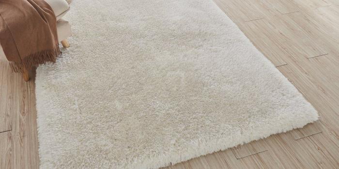 1024x768 5' x 7' Off-White Solid Thick Super Soft Shaggy Shag Area Rug