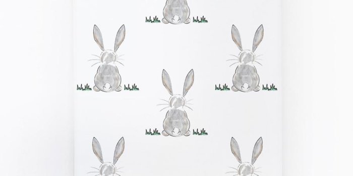 900x900 Wallpaper with bunnies for kids room - Livettes