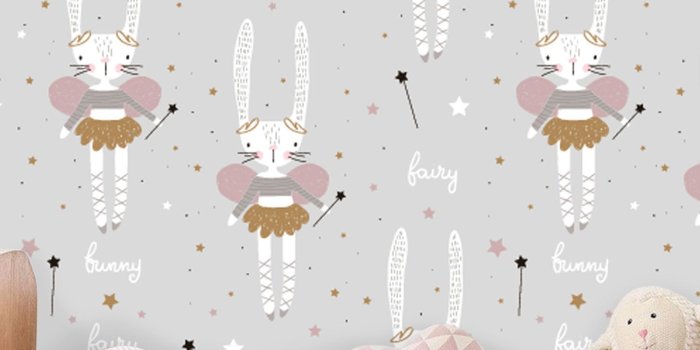1500x1500 Wallpaper photo wallpaper bunny bunny fairy nursery baby | Etsy
