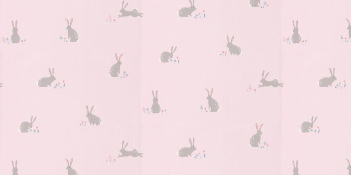 1000x1000 Bunny by Casadeco - Pink - Wallpaper : Wallpaper Direct