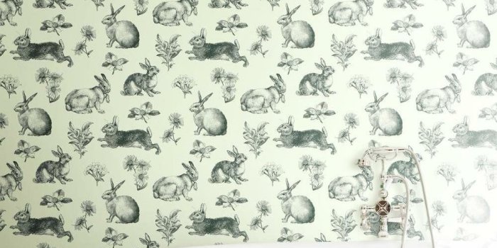 1000x1000 York Wallcoverings Book Bunny Toile 33' x 20.5