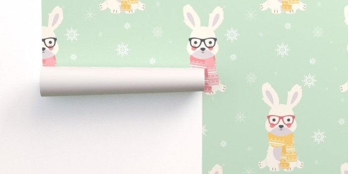 1024x1024 Bunny Christmas pattern 001 on Isobar by bluelela | Roostery Home