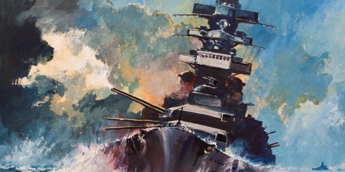 1332x850 Wallpaper wave, storm, the wind, ship, oil, storm, art, watercolor