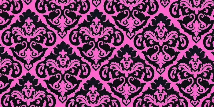 1600x1600 Pink And Black Damask Wallpapers