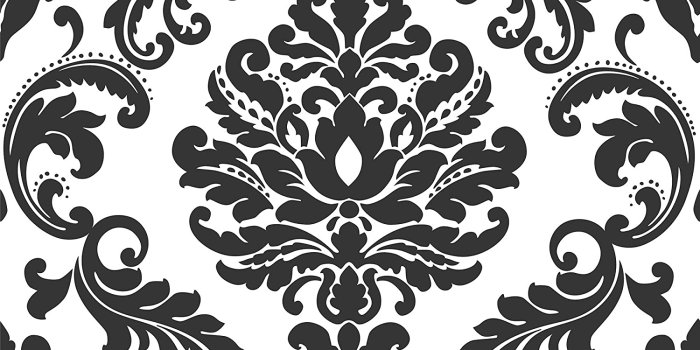 1500x1500 Ariel Black and White Damask Peel and Stick Wallpaper - Wallpaper