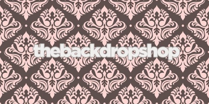 900x900 Brown and Pink Damask Wallpaper Backdrop - Item 1059 - The