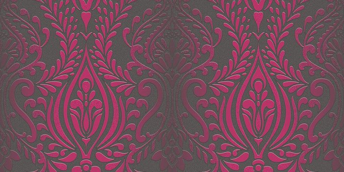 1024x1024 Glamour Damask Black/Pink | Graham & Brown