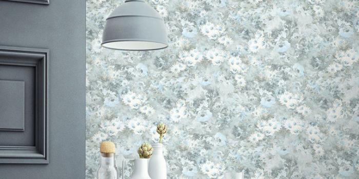 1200x1200 Daisy Wallpaper in Blue, Green, and Yellow from the French