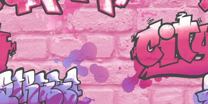 1590x1590 Pink Girls Graffiti Wallpaper Glitter Spray Paint Embossed