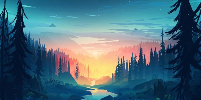 1600x1200 Minimal Minimalist Nature Sunrise River 8K Wallpaper - Best Wallpapers