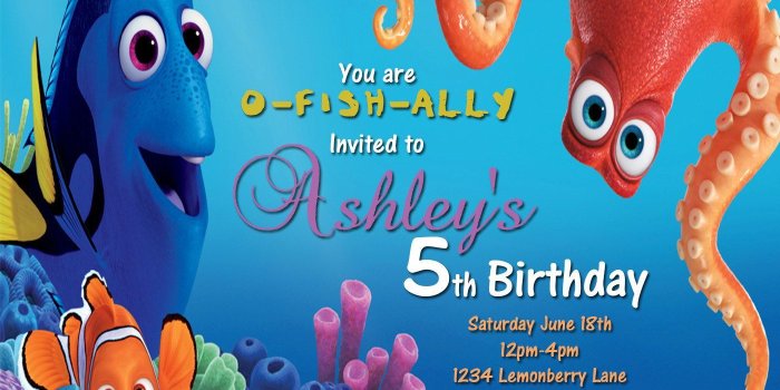 1400x1000 Finding Dory Birthday invitations (digital) - product images of