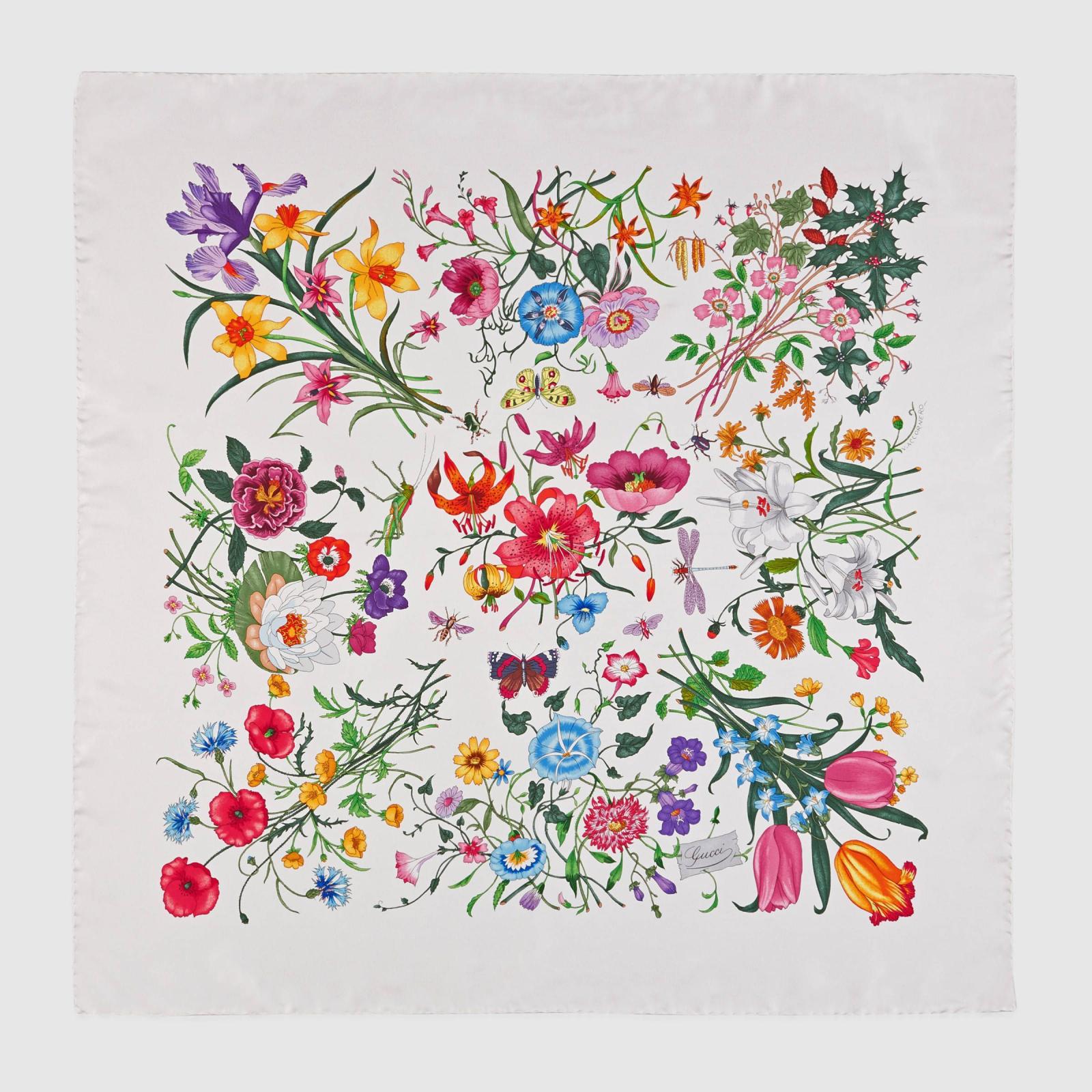 2400x2400 Gucci Flora silk printed scarf | Floral prints, Gucci floral