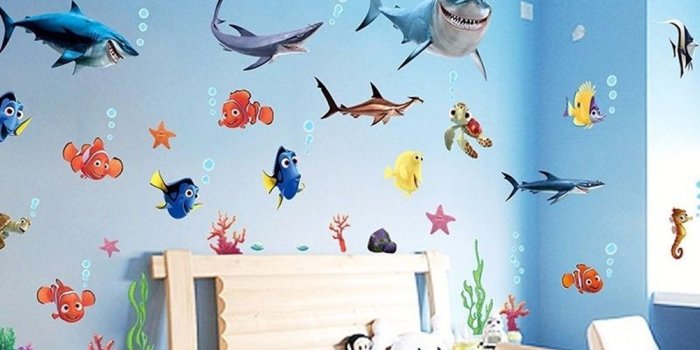 1001x1001 New Finding Nemo Shark Fish Wall Sticker Creative Marine Design