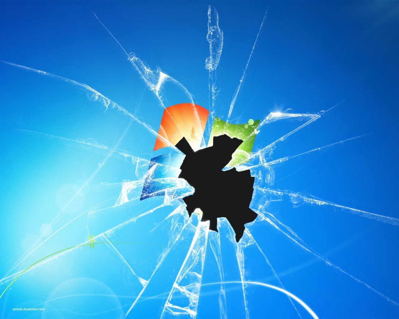 1280x1024 Win 7 Broken Screen Wallpaper Hd | Broken screen wallpaper, Screen
