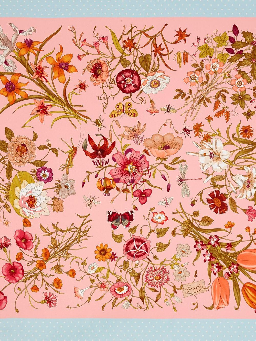 1000x1334 Gucci Silk Scarf With Flora Print in Pink - Lyst