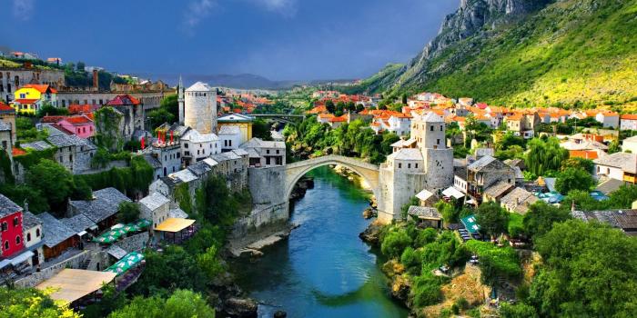 1600x900 City View Desktop Wallpaper - Stari Most - 1600x900 Wallpaper