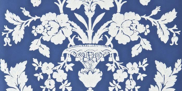 1000x1500 The St Antoine papers' 18th century blue and white French damask