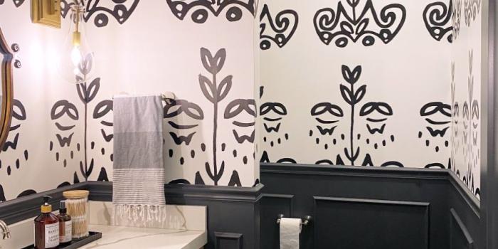 900x1200 Black & white powder room reveal - Remington Avenue