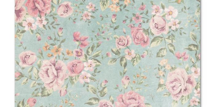 1104x1104 Vintage victorian shabby chic pale blue floral red tissue paper
