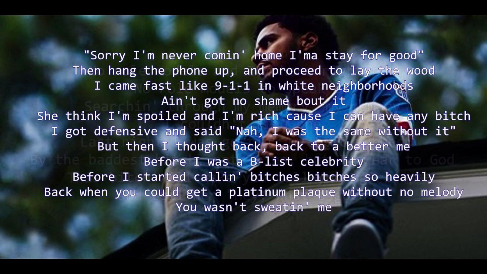 1920x1080 J Cole - No Role Models (2014 Forest Hills Drive) LYRIC - video