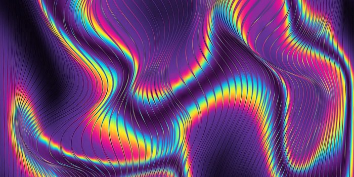 2560x1440 Download wallpaper 2560x1440 bright, glow, iridescent, wavy