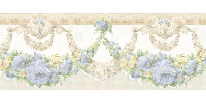 1000x1000 Brewster Marianne Light Blue Floral Wallpaper Border $10 | Select