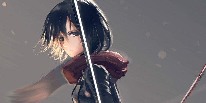 1920x1080 short Hair, Scarf, Black Hair, Anime Girls, Blood, Mikasa Ackerman